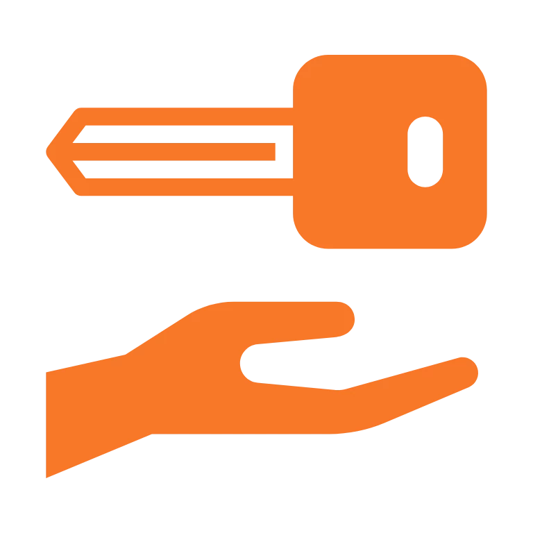 Ikona kluczyka i ręki